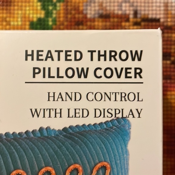 Brand New Heated Pillow Cover 18”x18” Yellow Gray Heating Pad Back Pain Relief - Picture 10 of 16